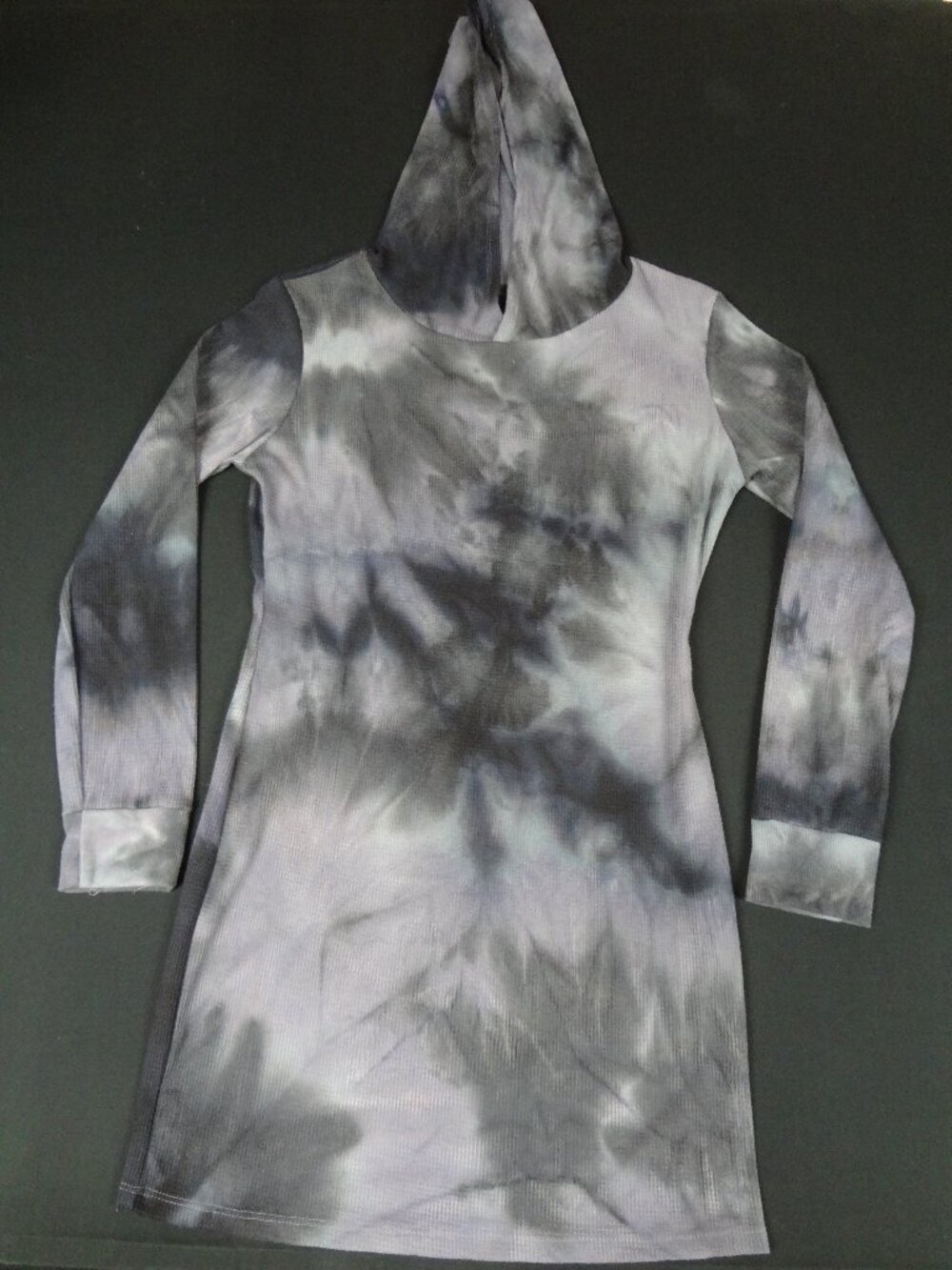 J FOR JUSTIN GRAY TIE-DYE LONG SLEEVE T-SHIRT DRESS WOMENS LARGE L635